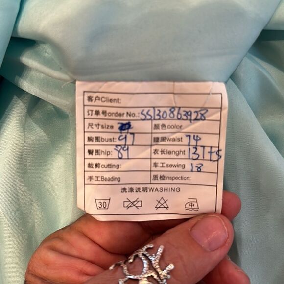 Prom Gown Dress Fancy Sheer Rhinestones Small - Picture 11 of 13